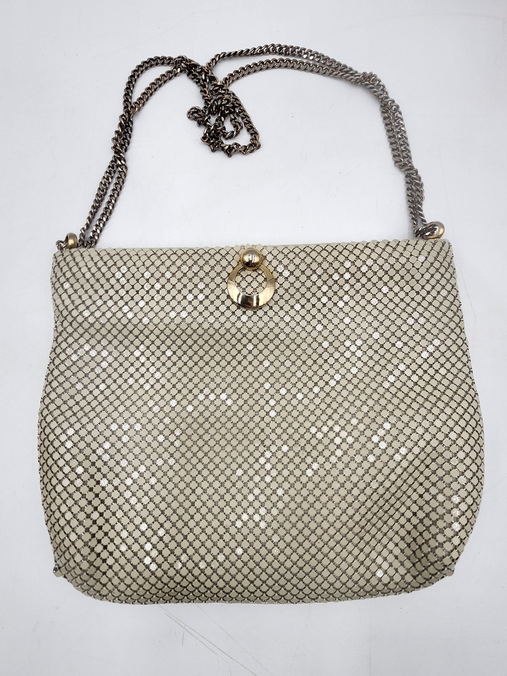 Antique 1920s Whiting & Davis Painted Mesh Chain strap Purse Deco Flapper